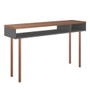 Windsor 47.24 Modern Console Accent Table Entryway With 2 Shelves In Grey And Nature "4LC3"