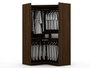 Mulberry 3.0 Sectional Modern Wardrobe Corner Closet With 4 Drawers - Set Of 3 In Brown "119GMC5"