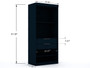 Mulberry 2.0 Semi Open 3 Sectional Modern Wardrobe Corner Closet With 4 Drawers - Set Of 3 In Tatiana Midnight Blue "118GMC4"