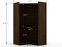Mulberry 2.0 Semi Open 3 Sectional Modern Wardrobe Corner Closet With 4 Drawers - Set Of 3 In Brown "118GMC5"