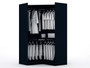 Mulberry Open 3 Sectional Modern Wardrobe Corner Closet With 4 Drawers - Set Of 3 In Tatiana Midnight Blue "111GMC4"