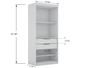 Mulberry Open 3 Sectional Modern Wardrobe Corner Closet With 4 Drawers - Set Of 3 In White "111GMC1"
