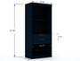 Mulberry 3.0 Sectional Modern Corner Wardrobe Closet With 2 Drawers - Set Of 2 In Tatiana Midnight Blue "117GMC4"