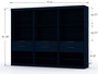 Mulberry 2.0 Modern 3 Sectional Wardrobe Closet With 6 Drawers - Set Of 3 In Tatiana Midnight Blue "124GMC4"