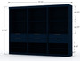Mulberry Open 3 Sectional Modem Wardrobe Closet With 6 Drawers - Set Of 3 In Tatiana Midnight Blue "113GMC4"
