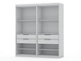 Mulberry Open 2 Sectional Modern Wardrobe Closet With 4 Drawers - Set Of 2 In White "112GMC1"