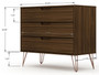 Rockefeller Mid-Century- Modern Dresser With 3- Drawers In Brown "103GMC5"