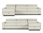 Estro Salotti Sacha Modern Grey Leather Reversible Sofa Bed Sectional W/ Storage VGNTSACHA-GRY