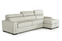 Estro Salotti Sacha Modern Grey Leather Reversible Sofa Bed Sectional W/ Storage VGNTSACHA-GRY