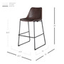Delta PU Leather ABS Counter Stool 9300022-238