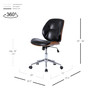 Shaun Pu Leather Bamboo Office Chair "1160023-BWL"