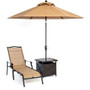 Monaco 3 Pieces Outdoor Umbrella Chaise Lounges Set "MONCHS3PC-SU"