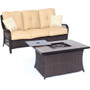 Orleans 2 Pieces Outdoor Fire Pit Seating Set - Tan "ORLEANS2PCFP-TAN-A"