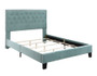 Twin Upholstered Bed (Headboard-Footboard-Rails-Light Blue) By Emerald Home "B128-08HBFBR-04"