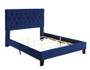 Twin Upholstered Bed (Headboard-Footboard-Rails-Navy) By Emerald Home "B128-08HBFBR-14"