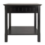 Timber End Table With One Drawer And Shelf - Black "20124"