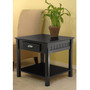 Timber End Table With One Drawer And Shelf - Black "20124"