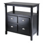 Timber Buffet Table With Two Doors - Black "20236"