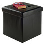 Ashford Ottoman With Storage Faux Leather - Black "20415"