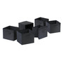 Capri Set Of 6 Foldable Black Fabric Baskets "22611"