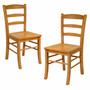 Benjamin 2-Piece Set Ladder Back Chair - Light Oak "34232"