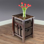 Zoey Side Table Faux Marble Top With 2 Baskets "76320"