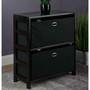 Torino 3-Piece Storage Shelf Set With Black Fabric Baskets "92362"