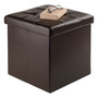 Ashford Ottoman With Storage Faux Leather - Espresso "92415"