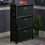 Torino 4-Piece Set Storage Shelf With Black Fabric Baskets "92459"