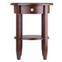 Concord Round End Table With Drawer And Shelf - Antique Walnut "94217"