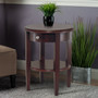 Concord Round End Table With Drawer And Shelf - Antique Walnut "94217"