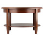 Concord Round Coffee Table W/ Drawer And Shelf - Antique Walnut "94231"