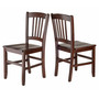 Madison 2-Piece Set Slat Back Chairs - Walnut "94245"