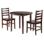 Clayton 3-Piece Dining Set, Drop Leaf Table W/ 2 Ladderback Chairs "94335"