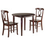 Clayton 3-Piece Dining Set, Drop Leaf Table W/ 2 Keyhole Back Chairs "94388"