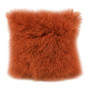 Square Orange Lamb Fur Pillow "XU-1000-12"