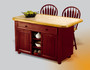 3 Piece Nutmeg Kitchen Island Set With Light Oak Trim "CY-KITT02-B24-NLO3PC"