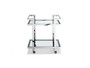 Vegas Side Table/ Bar Cart, Clear Glass, Stainless Steel Base On Castors "ST1383"