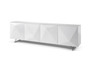 Samantha Buffet, 5Mm Crystal Pure Tempered White Glass Top, "SB1193-WHT"