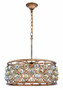 Madison 5 Light Golden Iron Chandelier Golden Teak (Smoky) Royal Cut Crystal "1214D20GI-GT/RC"