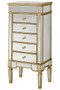 5 Drawer Jewelry Armoire 24 In. X 17 In. X 52 In. In Gold Leaf "MF1-5202GC"