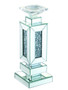 13.5 Inch Tall Crystal Candleholder Silver Royal Cut Crystal "MR9203"