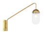 Kace 1 Light Brass And Clear Glass Wall Sconce "LD6178BR"