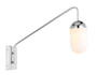 Kace 1 Light Chrome And Frosted White Glass Wall Sconce "LD6177C"