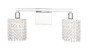 Phineas 2 Light Chrome And Clear Crystals Wall Sconce "LD7009C"