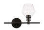 Gene 1 Light Black And Clear Glass Left Wall Sconce "LD2304BK"