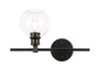 Collier 1 Light Black And Clear Glass Right Wall Sconce "LD2302BK"