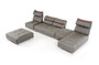 Lusso Zip Modern Gray Fabric Sectional Sofa - VGFTZIP-GRY
