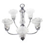 5 Light Glass Glacier Petal Chandelier - "CH1000-CHR"