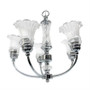 5 Light Glass Glacier Petal Chandelier - "CH1000-CHR"